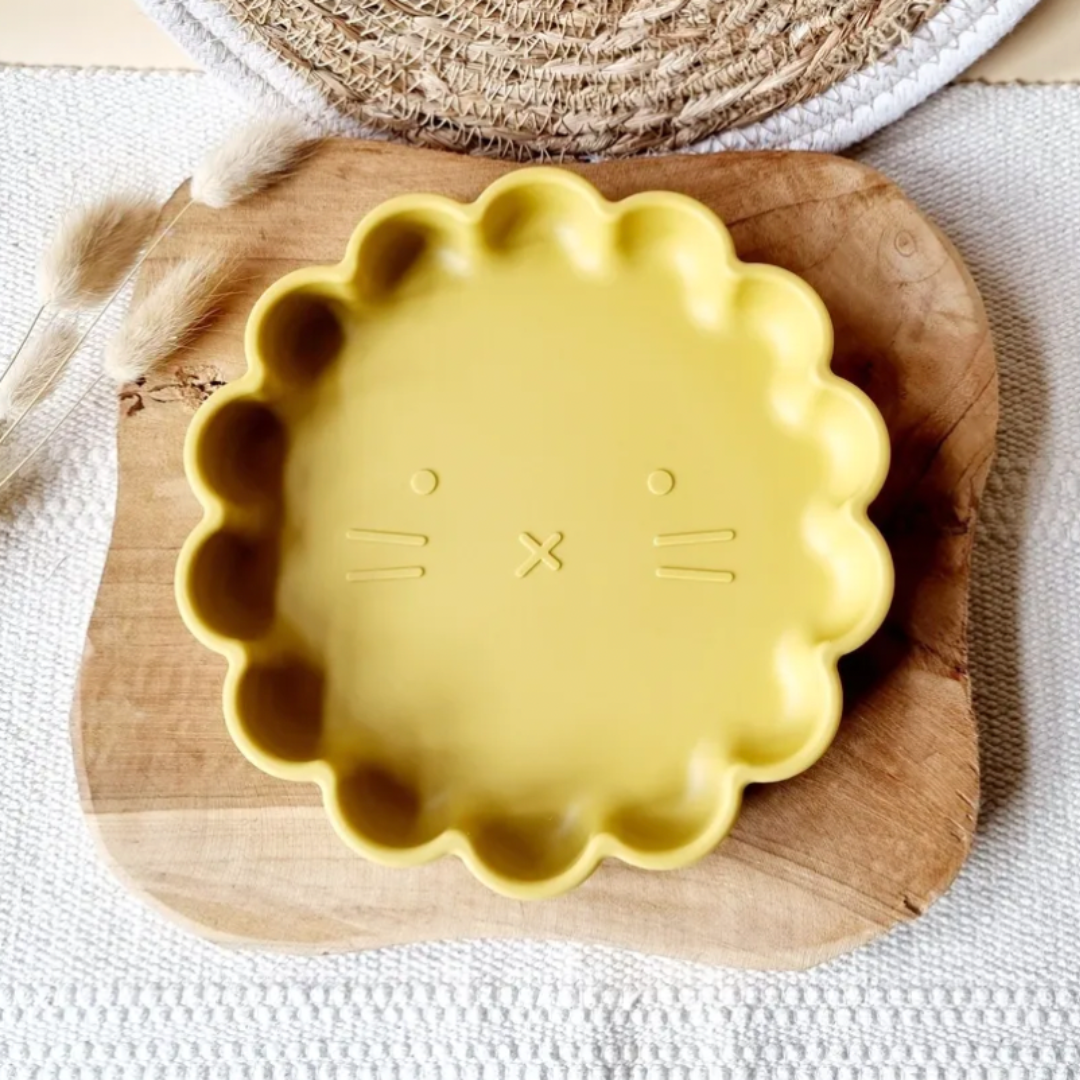 Assiette en Silicone Lion - Moutarde