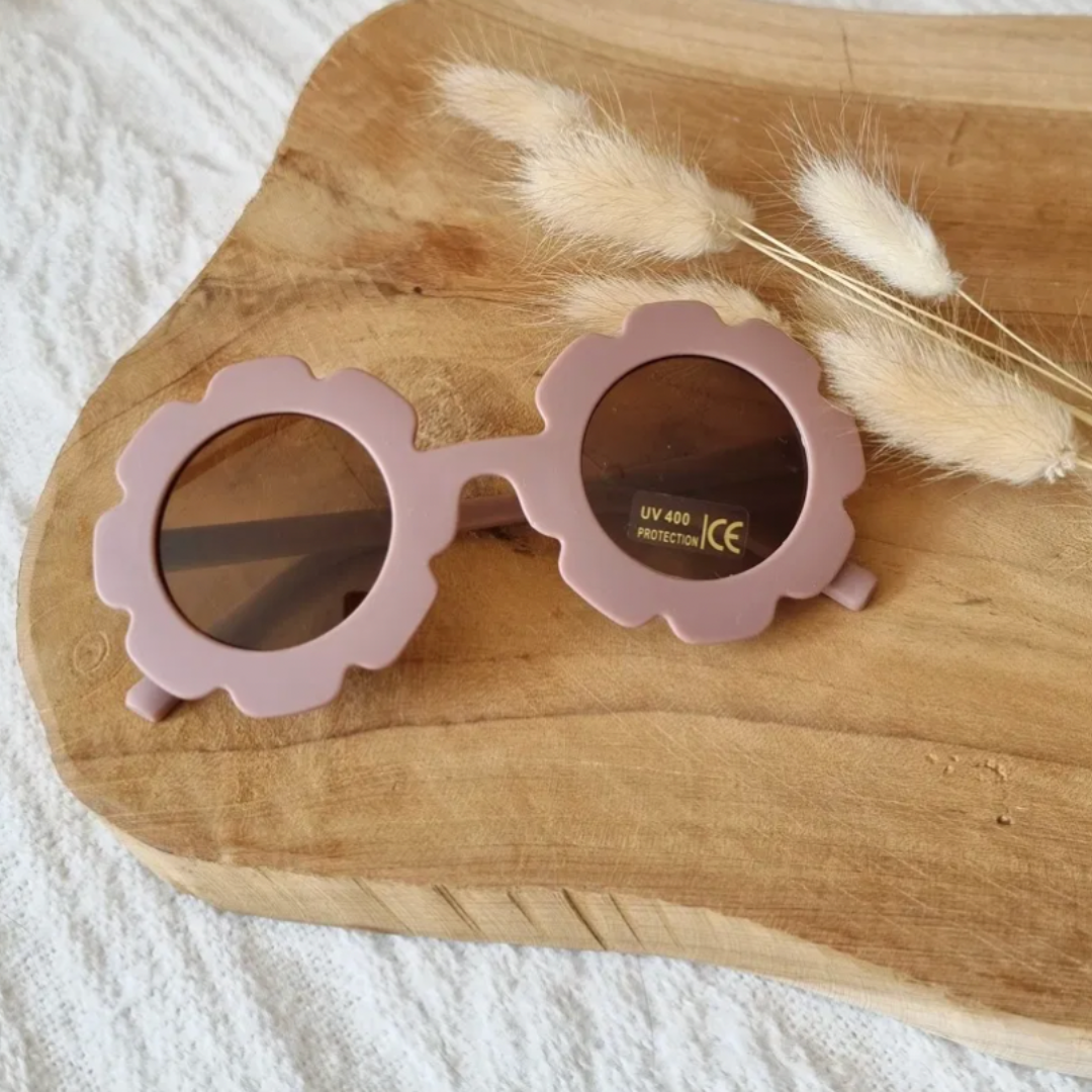 Lunettes de soleil - Fleur vieux rose