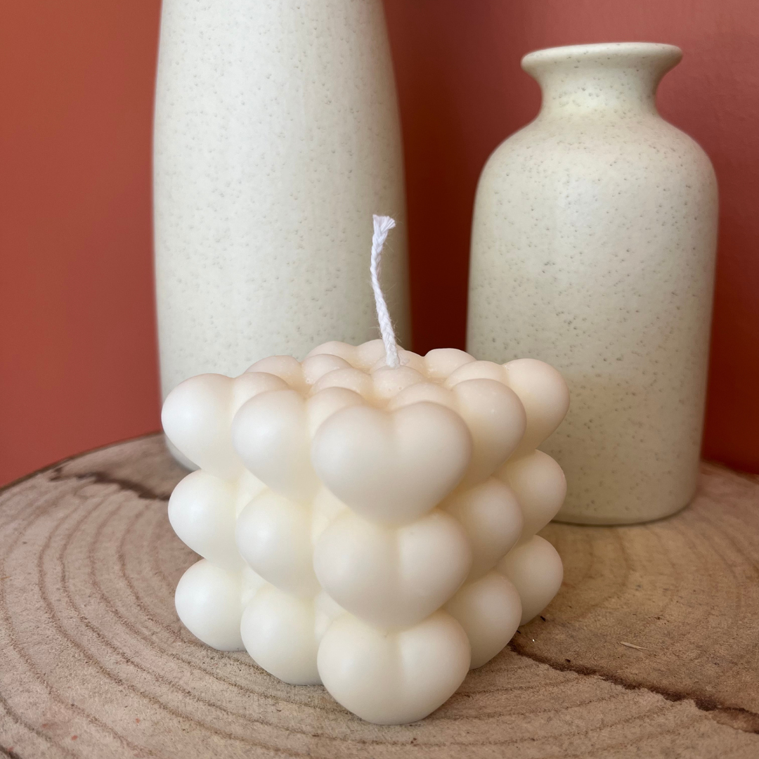 Bougie Cube de Coeurs