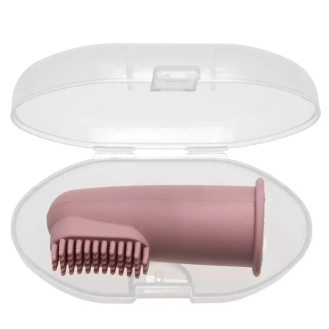 Brosse à dents en silicone - Rose poudré