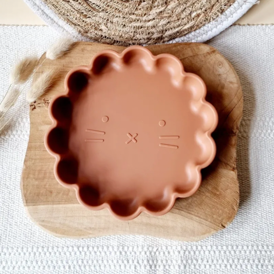Assiette en Silicone Lion - Terracotta