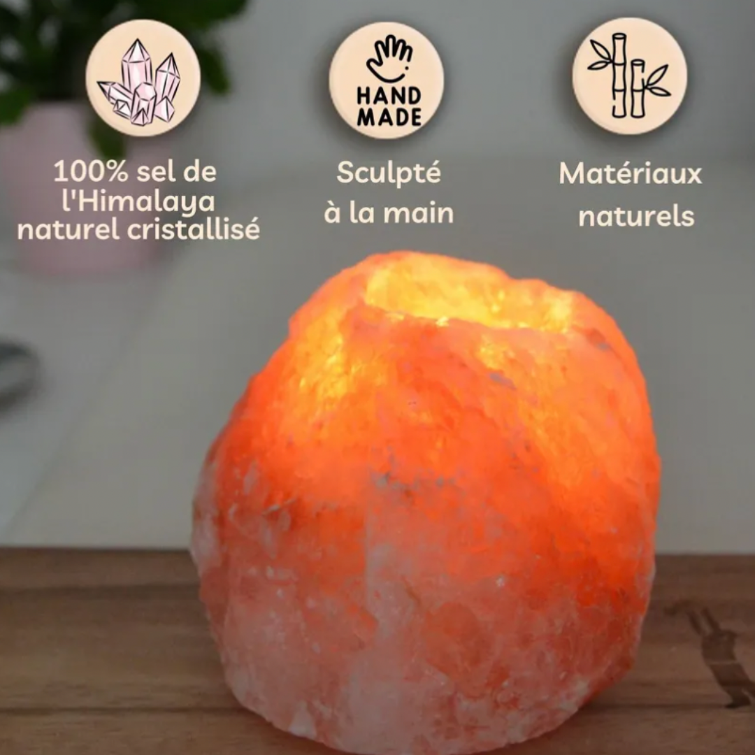 Bougeoir Sel de l'Himalaya 1kg - Sculpté à la main