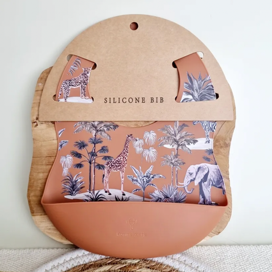 Bavoir silicone Jungle - Rouille