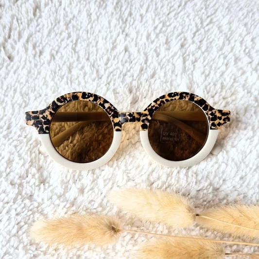 Lunettes de soleil enfant - Blanc Léopard